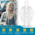 thumbnail image 2 of Better Office Products Disposable Clear Rain Ponchos with Hood for Adults (Thicker Gauge), Emergency Ponchos, Lightweight, Non-Toxic PE Plastic (10 Pack, Polyethylene (PE)), 2 of 2