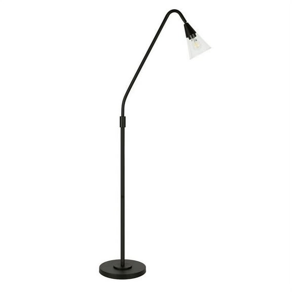 Evelyn&Zoe Challice Arc Floor Lamp with Glass shade in Blackened Bronze/Clear