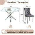 thumbnail image 6 of 5-Piece 36" Square Glass Dining Table for 4, Clear Tempered Glass Top & stainless steel Metal Legs Dining Table with Dining Chairs for Dining Room, Kitchen, Meeting Room, 6 of 9