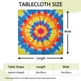 thumbnail image 2 of Colorful Tie Dye Mandala Square Fitted Tablecloth with Elastic Edge,Square Table Cover,Washable Elastic Table Cover for Home Kitchen Party Decor 34"x34", 2 of 6