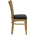 thumbnail image 5 of Flash Furniture HERCULES Series Vertical Slat Back Natural Wood Restaurant Chair - Black Vinyl Seat, 5 of 7