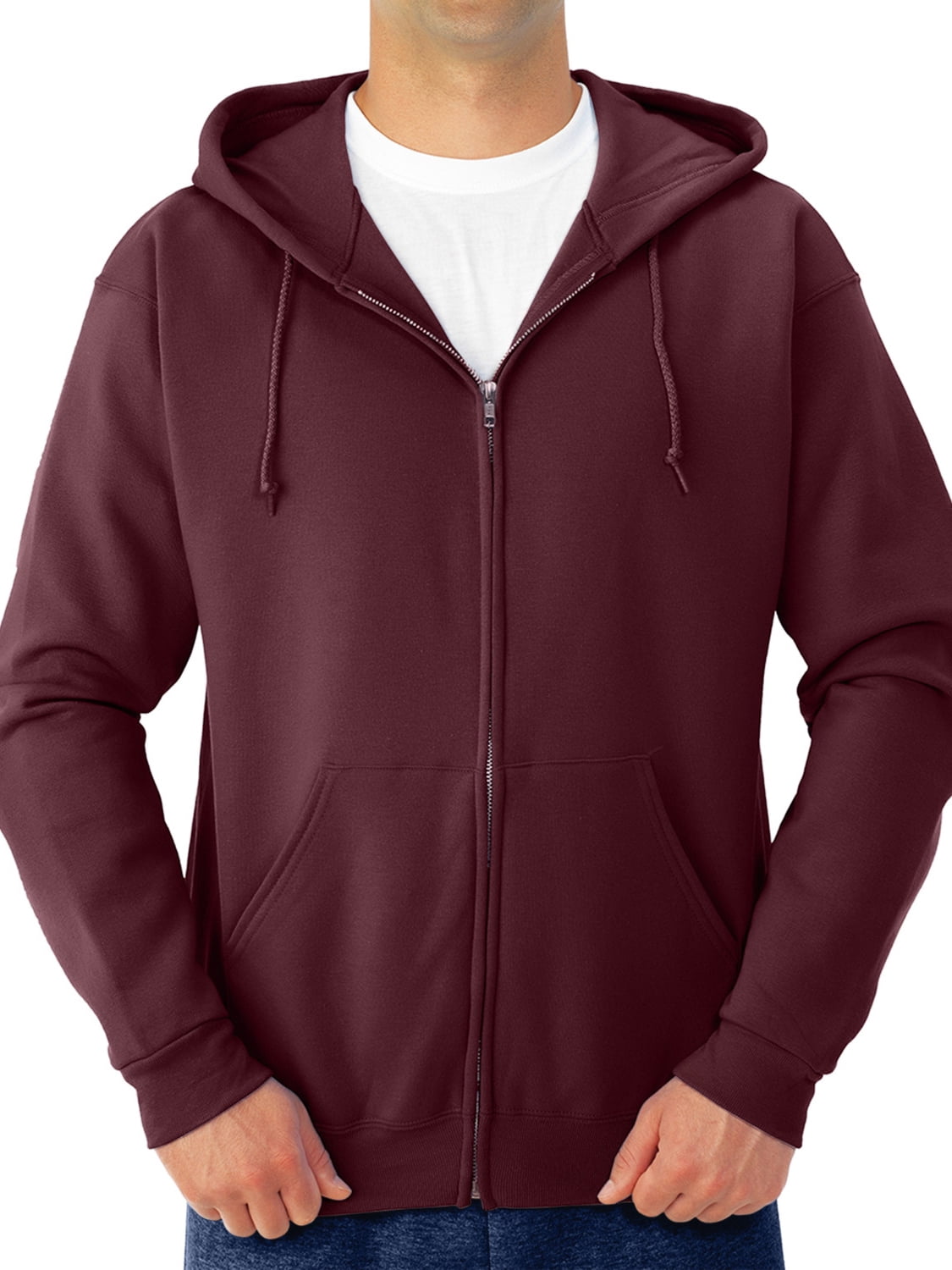 Jerzees Men's and Big Men's Fleece Full Zip Hooded Jacket, Up to Size