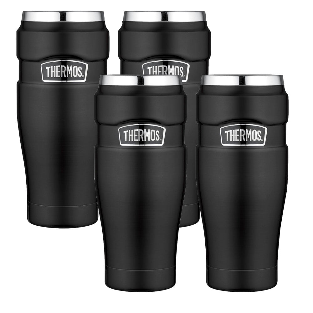 4 Thermos Stainless King 16oz Travel Tumbler, Matte Black