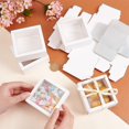 thumbnail image 4 of Cardboard Paper Gift Storage Boxes with Plastic Visible Caps Clear Window Gift Case Square White Finish Product: 8.6x8.4x4cm, 4 of 5