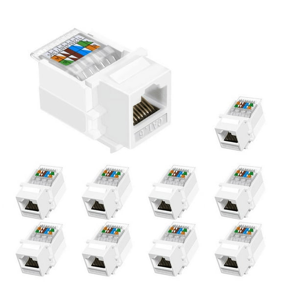 ZoeRax 10-Pack Cat6 Tool-Less RJ45 Keystone Jack