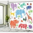 thumbnail image 5 of Ambesonne African Shower Curtain, Wild Animals Floral, 69"Wx75"L, Multi, 5 of 5
