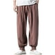 thumbnail image 2 of Pantalones largos para hombre, sueltos, de algodón y lino, de color liso, informales, de moda., 2 of 4