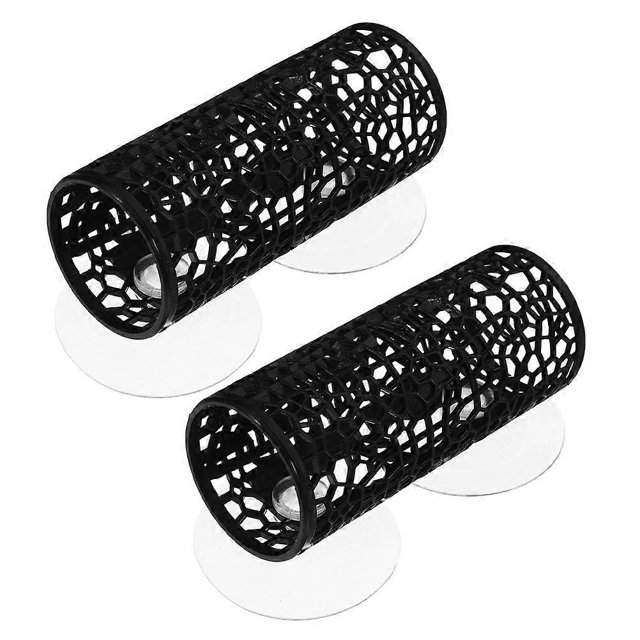 Fish Hideaway Tunnel Betta Fish Cave Aquarium Suction Cup Hideout Black 10.00X7.50X0.10CM Suit Various Tank Setups 2Pcs