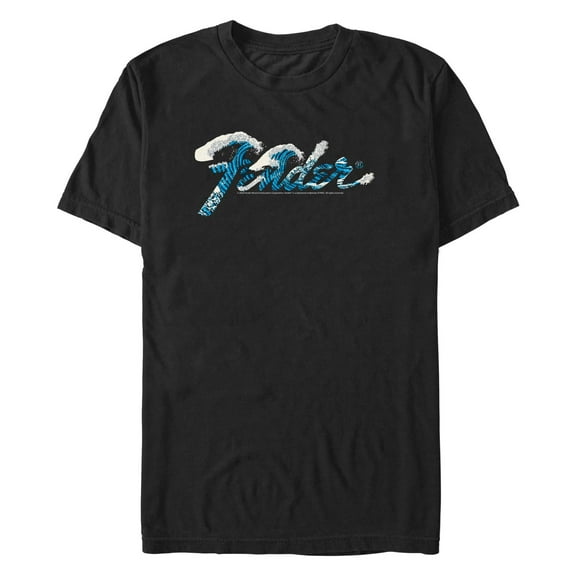 Men's Fender Wave Logo  Graphic Tee Black Small