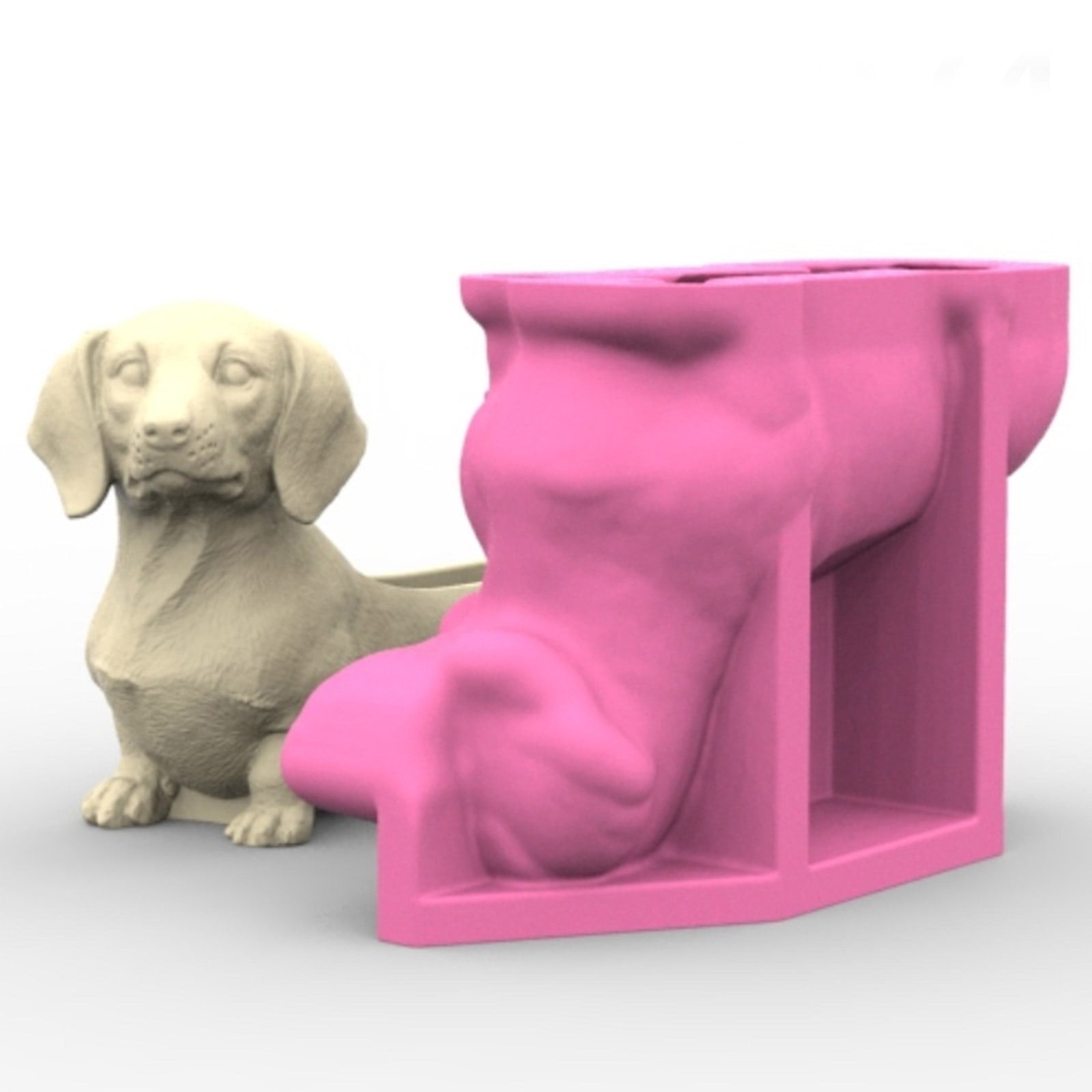 Multipurpose Silicone Mould Dog Shape for Plant Pots Epoxy Resin Vase Planter and Pen Holder Crafting