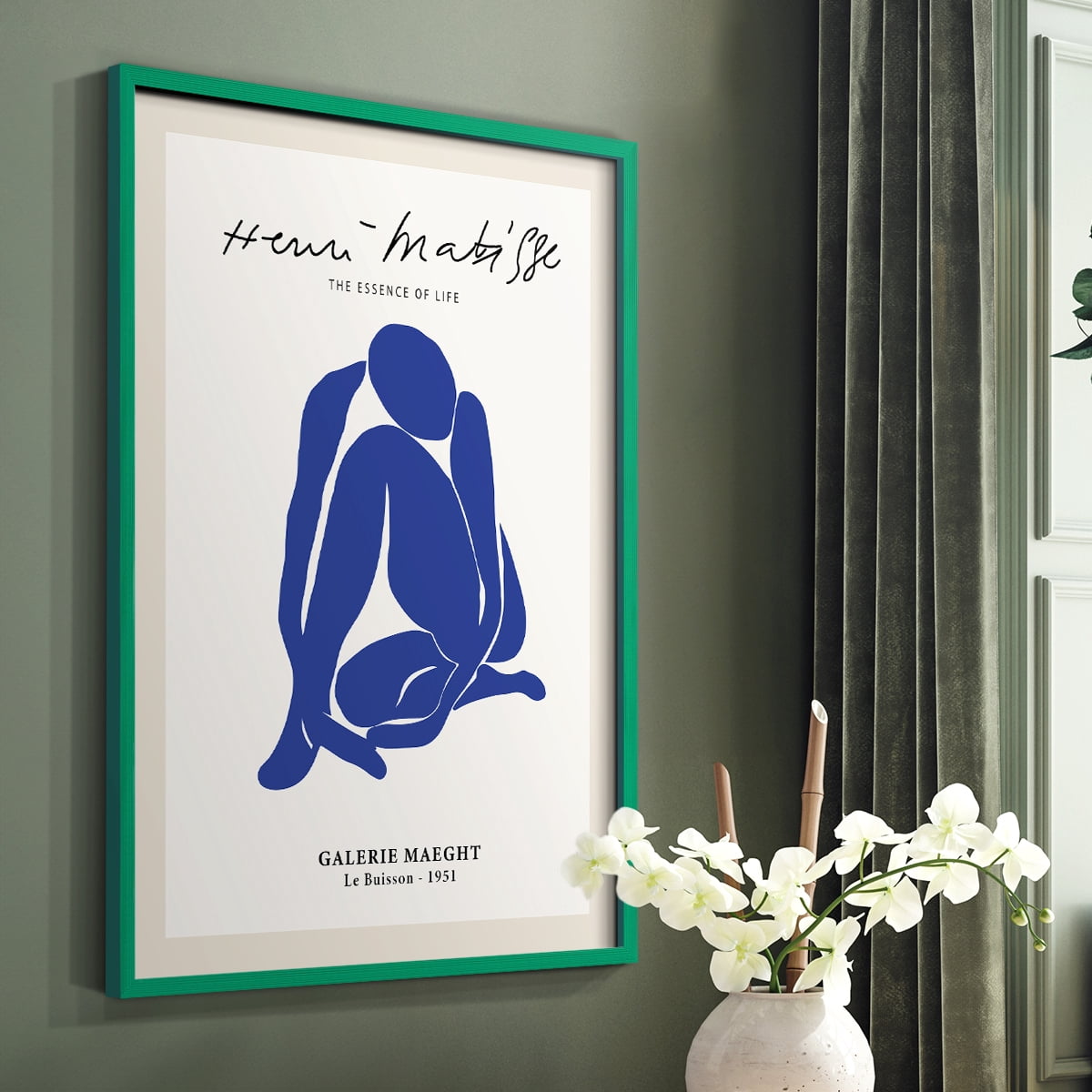 Matisse CXVI Framed Print in Green Solid Wood 11 x 14 Framed Print