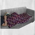 thumbnail image 5 of Fish Soft Flannel Fleece Throw Blanket, Style Colorful Ornamental with Leaves on the Background, Cozy Plush for Indoor and Outdoor Use, 50" x 70", Plum Purple, by Ambesonne, 5 of 5