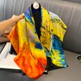 thumbnail image 2 of Bufanda musulmana de satén de seda con estampado nuevo de 2023, chal de lujo de 90 cm, pañuelo para el cuello, pañuelo para la cabeza para mujer, pañuelo para la cabeza, regalo, 2 of 4
