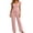 Pink, variant on Tqcoqu Women's Lace Trim Pajama Set, Flutter Short Sleeve Button Top & Drawstring Wide Leg Pants, 2 Piece Loungewear Sleepwear