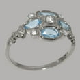 thumbnail image 2 of LBG British Made 10k White Gold Womens Ring Natural Diamond & Blue Topaz Statement Ring - 33 size options - Size 7.5, 2 of 6