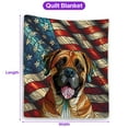 thumbnail image 5 of Patriotic Mastiff Stained Glass Portrait American Flag Quilt Blanket Mastiffs Dog Lover Gifts Idea Cozy Comforter Throw Blanket - 01010, 5 of 5