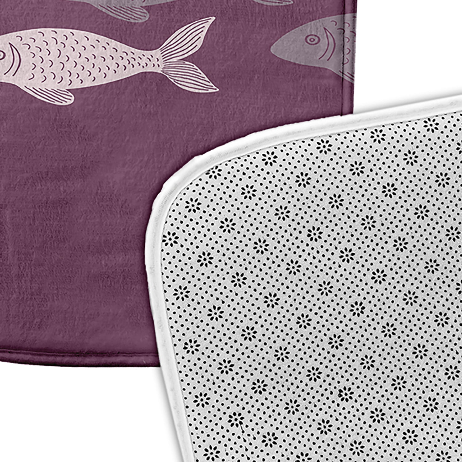 Simply Daisy Fish Line Pet Feeding Mat for Dogs and Cats
