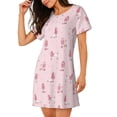 thumbnail image 2 of Logiee Poodle Dog Print Nightgowns for Women,Soft Short-Sleeved Lightweight Sleepwear, Loose Sleepshirts, 2 of 6