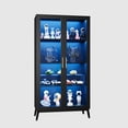 thumbnail image 1 of Vitrine en Verre avec Lumières RVB, Armoires de Curio à 4 Niveaux avec Lumières à 3 Couleurs, Vitrine avec Capteur de Corps Humain et Ports USB, Armoire de Rangement d'Angle pour Objets de Collection/jouets/livres, 1 of 7