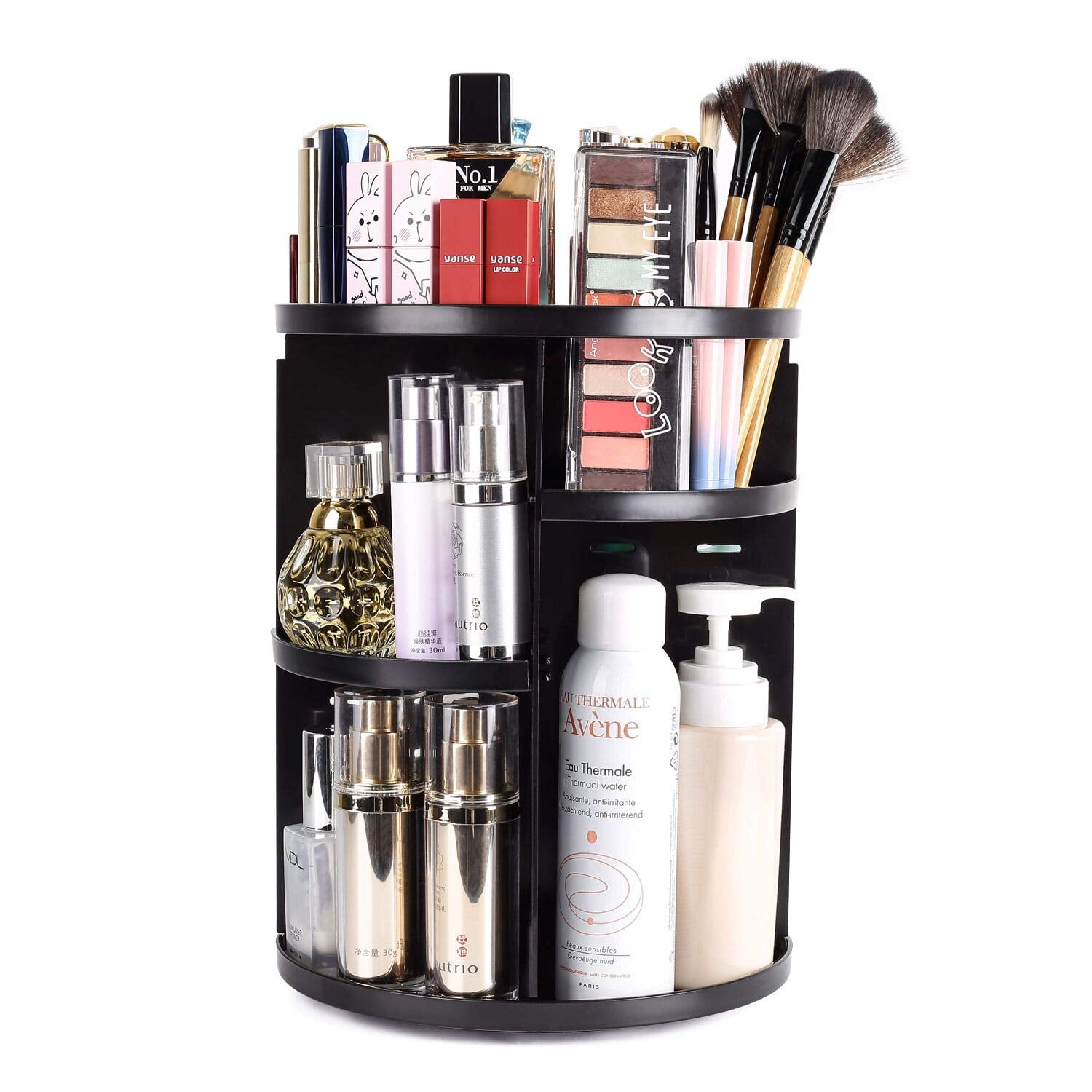 Syntus 360 Rotating Makeup Organizer, Adjustable Bathroom Makeup Spinning  Storage Holder, Large Capacity Carousel Cosmetics Display Cases for Vanity