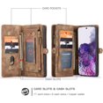 thumbnail image 2 of Samsung Note 20 Ultra Leather Wallet Detachable Zipper Case 11 Card Slots Holder Note 20 Ultra Flip Magnetic case Handle Wrist Strap Shockproof Pocket Handbag for Man Woman (Brown), 2 of 7