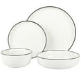 thumbnail image 5 of Gibson Home Vienna Dinnerware Dishes Set, Service for 4 (16pcs), White w/ Black Rim, 5 of 6