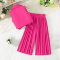 thumbnail image 3 of KAUOD Girls Summer Suit Outfits 2 Piece Sleeveless Double Breasted Jacket and Pleated Pants Set Loose Trendy Clothe, 3 of 7