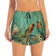 thumbnail image 4 of Lsque Retro Birds Printed Women's Running Shorts with Liner Pockets,Elastic Quick Dry Workout Athletic Gym Yoga Shorts,Womens High Waist Shorts-Small, 4 of 9
