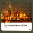 thumbnail image 3 of KAMUGO 3 Pack Decoración de la Casa de Pueblo de Navidad LED Decoración de Navidad de Madera Luminosa, 3 of 7