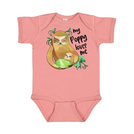 

Inktastic My Poppy Loves Me- Cute Sloth and Baby Gift Baby Boy or Baby Girl Bodysuit
