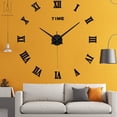 thumbnail image 3 of Gustave Modern 3D DIY Large Wall Clock, Frameless Mirror Surface Wall Sticker Home Dcor for Living Room Bedroom (Black), 3 of 9