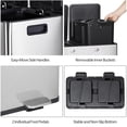 thumbnail image 4 of Goldensoil 16 Gallon Dual Compartment Stainless Steel Garbage Can with Foot Pedal, Silver, 4 of 7