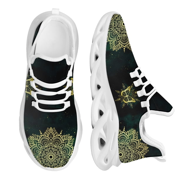 Zapatillas de deporte para mujer con diseño de mariposas y mandalas, transpirables, resistentes al desgaste y con amortiguación