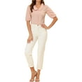 thumbnail image 2 of Allegra K Women's Sweet Short Bubble Sleeve Blouse Peter Pan Collar Peplum Tops, 2 of 6