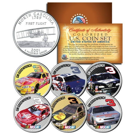Dale Earnhardt 3 Car - DALE EARNHARDT * GM Goodwrench #3 * NASCAR Race Cars NC Quarters U.S. 6-Coin Set