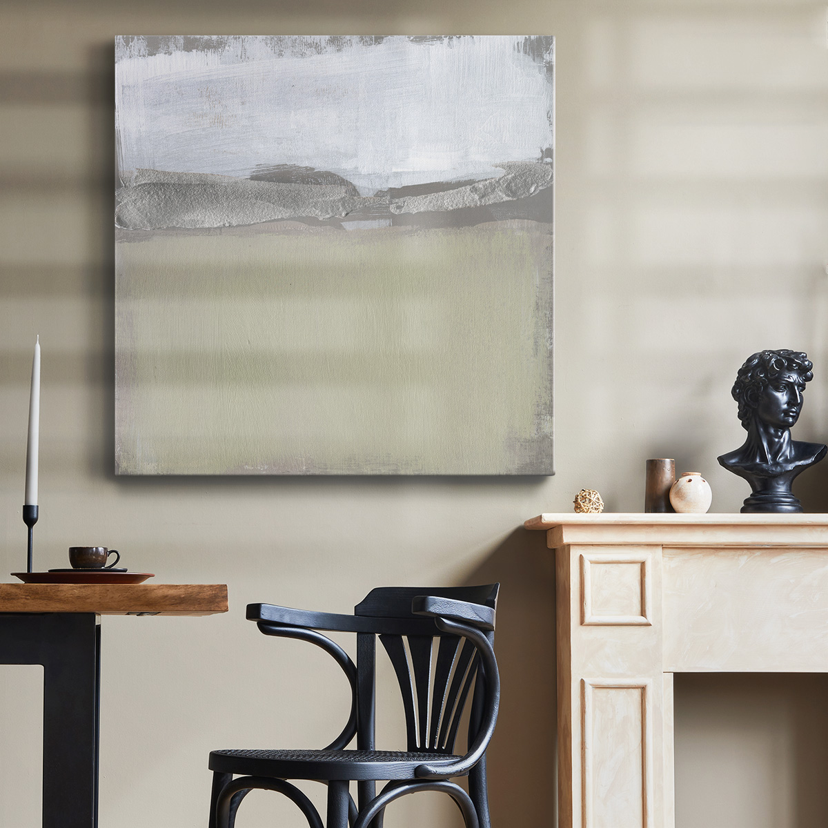Wexford Home Silver Ribbon Horizon II-Premium Gallery Wrapped Canvas, 40" x 40" - Ready to Hang