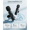 thumbnail image 6 of Wireless Lavalier Lapel Microphone for iPhone iPad, Hootek 2 in 1 Wireless Microphone w/Type C Charger Cable Cordless Omnidirectional Condenser Recording Mic for Interview Video Podcast Vlog YouTube, 6 of 9