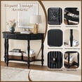 thumbnail image 3 of Atumcto Half Moon Console Table with Drawer and Shelf, Fluted Entryway Sofa Table with Roman Column Legs for Hallway and Living Room, Black, 3 of 11