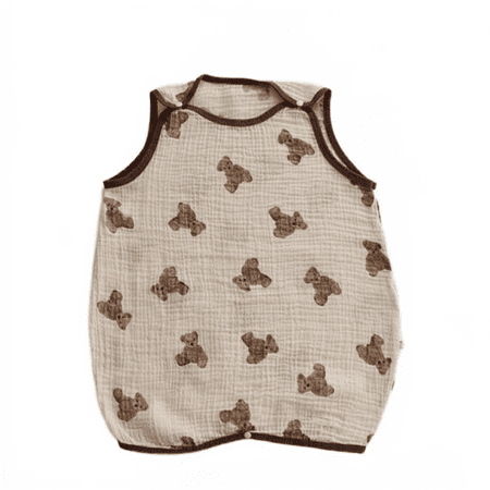

Baby Sleeping Bag Vest Cartoon Bear Print Soft Cotton Pajamas Jumpsuit Toddler Infant Cotton Sleep Sack|Sleeping Bags(80CM)