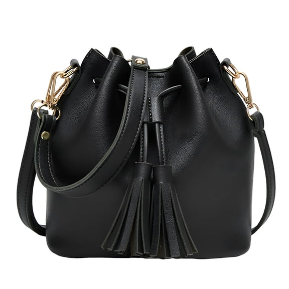 GASTROPOD 2026 New Bucket Shoulder Bag Drawstring Bag Purse Handbags Small Shopping for Casual Outings, Shopping, Travel, Errands, Beach Black Bucket Bags for Women