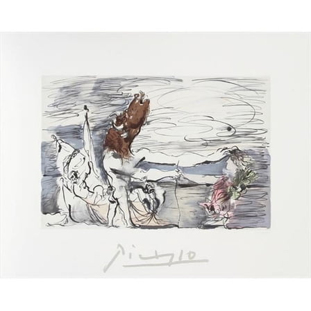 Pablo Picasso  Minotaure- Lithograph on Paper - Brown- Gray- Pink- Green- Black