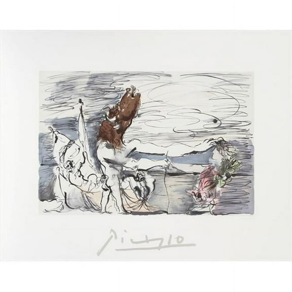 Pablo Picasso  Minotaure- Lithograph on Paper - Brown- Gray- Pink- Green- Black