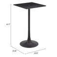 thumbnail image 2 of Valleta Bar Table Black Bar Table, Modern Style, Faux Wood MDF square shape tabletop, Steel, Indoor Bar, 2 of 2