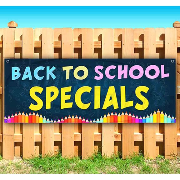 Back To School Specials 13 oz Vinyl Banner With Metal Grommets