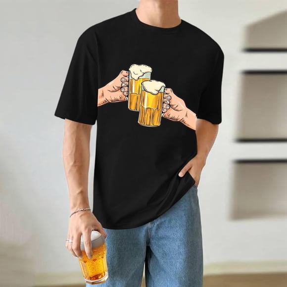 Wyzesi Yellow T Shirt Men 3Xl Men'S Fashion Short Sleeve Oktoberfest T Shirt Summer Casual Pub Prints Sports Tops