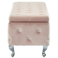 thumbnail image 3 of Monique Rectangular Velvet Upholstered/Metal Storage Ottoman in Blush Pink, 3 of 7