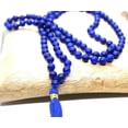 thumbnail image 2 of K-KED BLUE JADE 8MM MALA ROSARY 108 PRAYER BEAD NECKLACE MEDITATION YOGA MALA TASSEL, 2 of 3