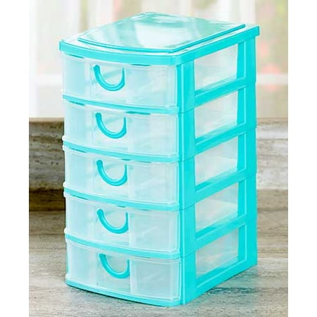 The Lakeside Collection 5 Drawer Storage Bins Aqua Com The Lakeside Collection 5 Drawer Storage Bins Aqua