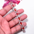thumbnail image 4 of Red Garnet, CZ 925 Sterling Silver Adjustable Tennis Bracelet 7-8" B13117, Garnet Bracelet, Red Bracelet, Oval Bracelet, 4 of 6