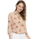 thumbnail image 1 of Allegra K Blusa Floral De Manga Larga Con Lunares Y Escote Con Volantes Para Mujer Albaricoque L, 1 of 6
